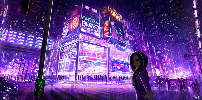 Anime City and Background, HD wallpaper