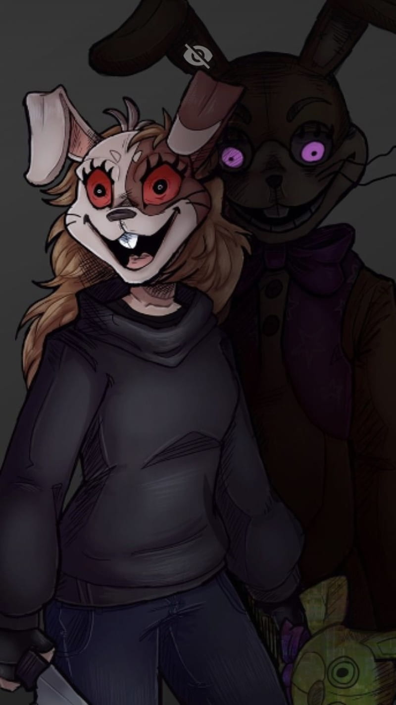 Vanny and glitchtrap, reading, uwu, HD phone wallpaper