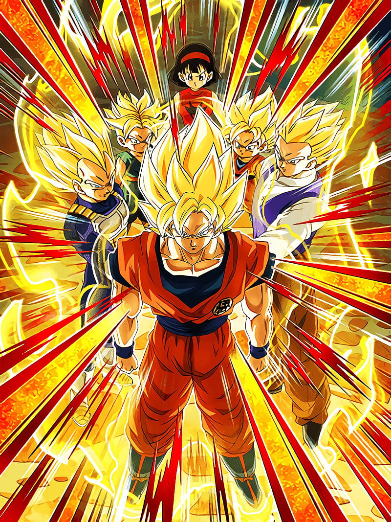 Trunks Gohan Goku Gotenks Dragon Ball Z Dokkan Battle, goku