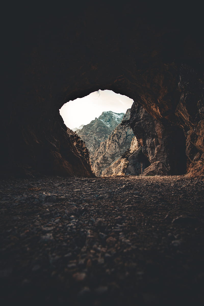 cave, dark, mountains, rocks, HD phone wallpaper