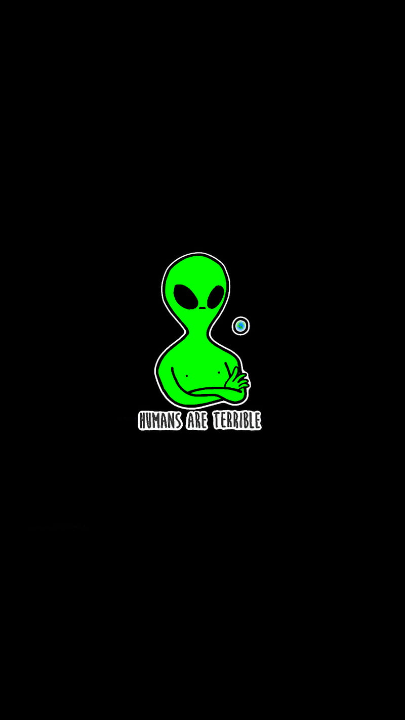Marciano R, alien, black, space, extraterrestre, galaxy, green, nasa, space, ufo, HD phone wallpaper