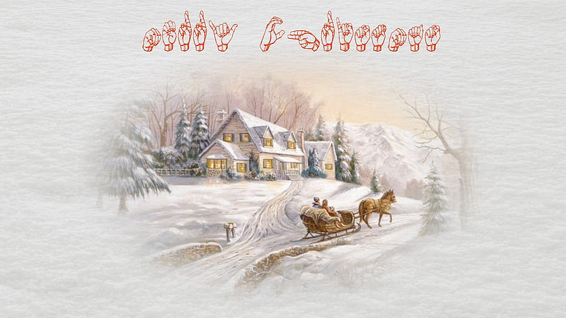 Sign Language Christmas, Sleigh, merry Christmas, Sign Language, ASL, Snow, HD wallpaper