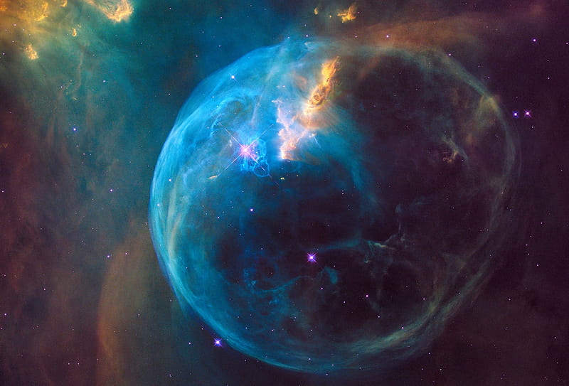 The Bubble Nebula, Hubble, Nebula, Wide Field Camera 3, Bubble, Space, 7100 light years from earth, Telescope, HD wallpaper