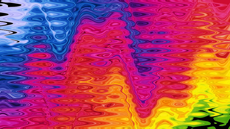 Abstract, Colors, Artistic, Colorful, Digital Art, Rainbow, Red, Ripple, Wave, HD wallpaper