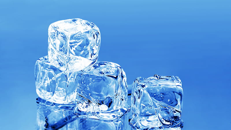 Ice Cubes In Blue Background Ice Cube, HD wallpaper