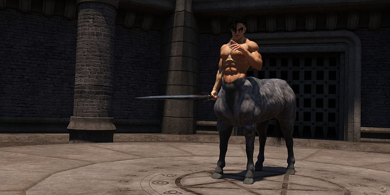 Centaurfighter (1), arena, warrior, muscle, centaur, hero, HD wallpaper