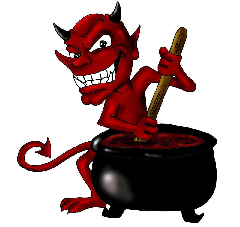 DEVILISH DUDE, devilish, red, dude, horned, HD wallpaper