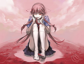 Wallpaper girl, anime, mirai nikki, gasai yuno, madskillz for