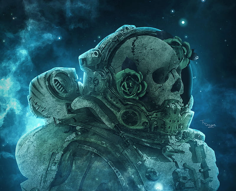 Sci Fi, Astronaut, Skull, Space, Space Suit, HD wallpaper