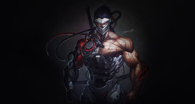 Cyborg Overwatch Genji, HD wallpaper