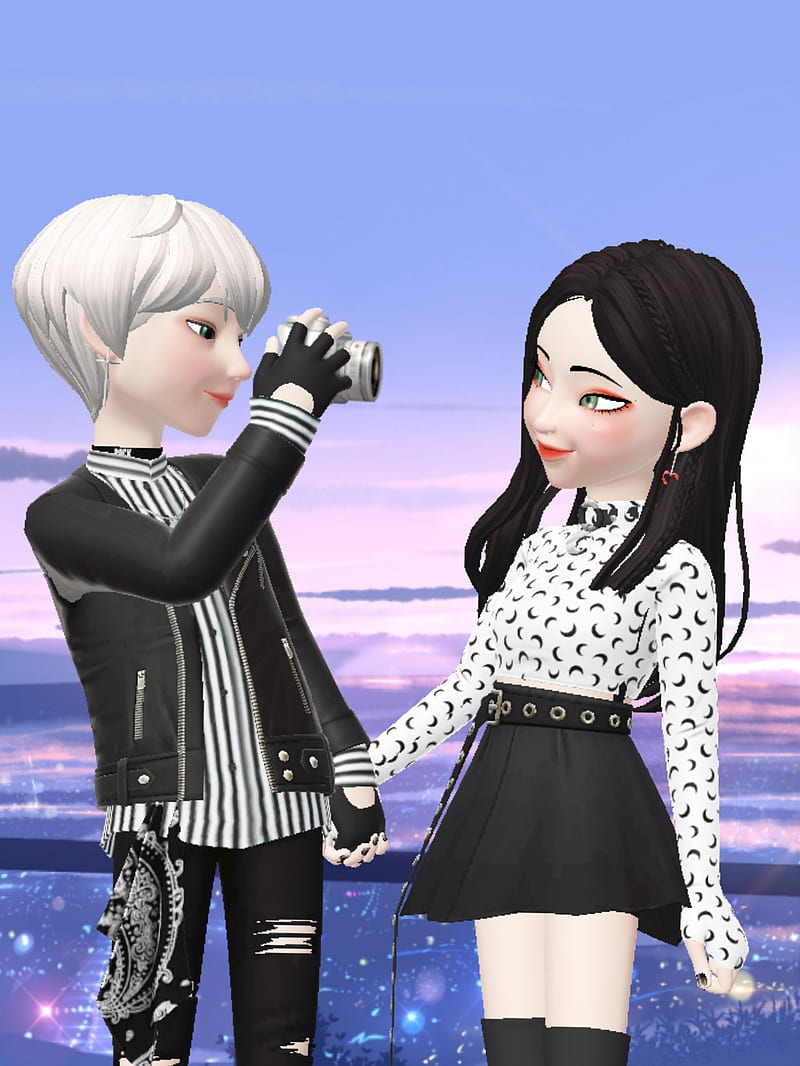 Black And White Boy Couple Cute Girl Valentines Day Zepeto Hd Mobile Wallpaper Peakpx