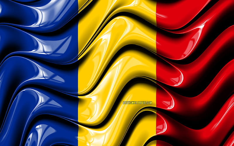 Romanian flag Europe, national symbols, Flag of Romania, 3D art, Romania, European countries, Romania 3D flag, HD wallpaper