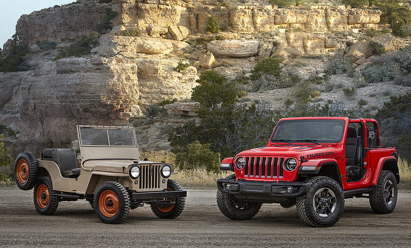 Jeep, Jeep Wrangler, Jeep Wrangler Rubicon, Red Car, Willys Jeep, HD wallpaper
