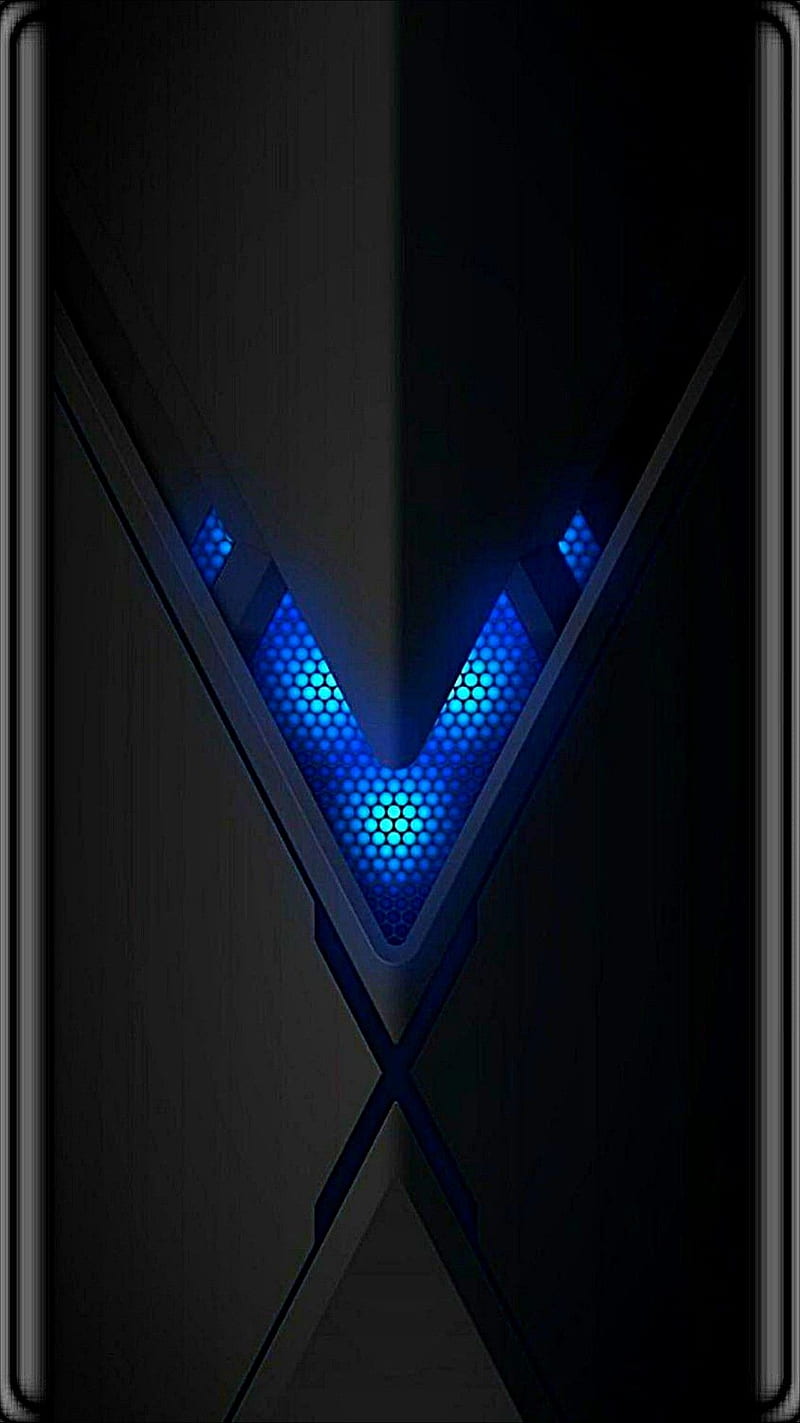 Blue V Tech, blue, metal, tech, HD phone wallpaper