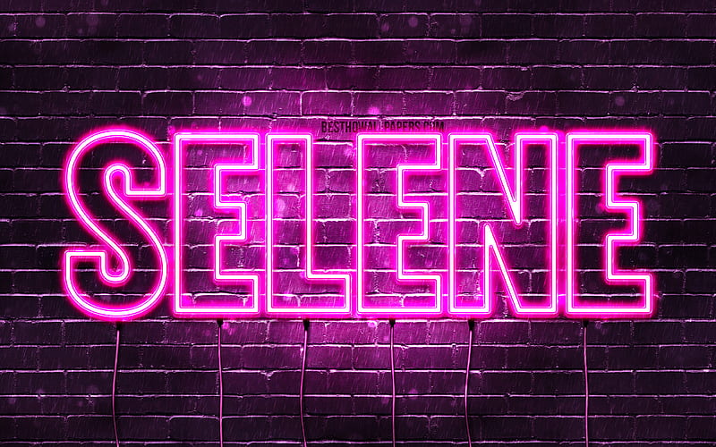 Selene, with names, female names, Selene name, purple neon lights, Happy Birtay Selene, with Selene name, HD wallpaper