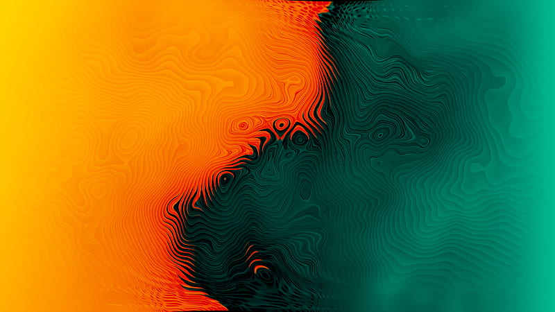 Orange Green Abstract , abstract, artist, artwork, digital-art, HD wallpaper
