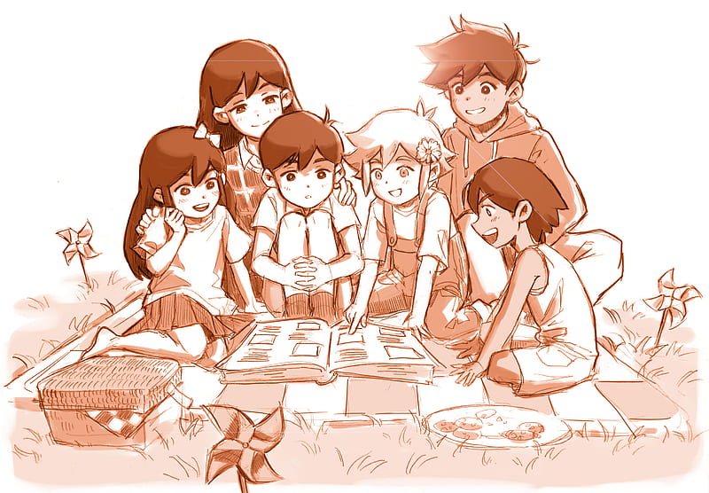 Video Game, OMORI, Aubrey (Omori), Basil (Omori), Boy, Girl, Hero (Omori), Kel (Omori), Mari (Omori), Sunny (Omori), HD wallpaper