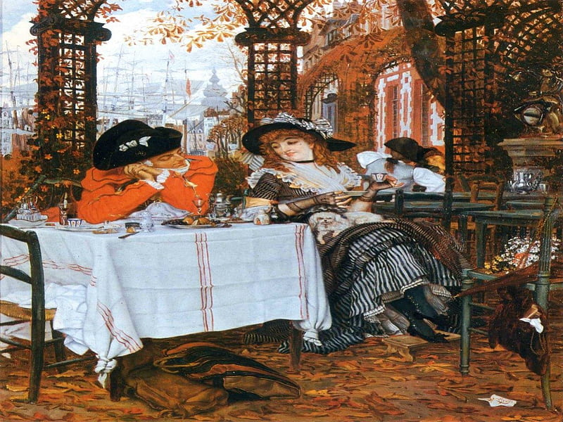 A Luncheon, painting, bonito, victorian, people, HD wallpaper