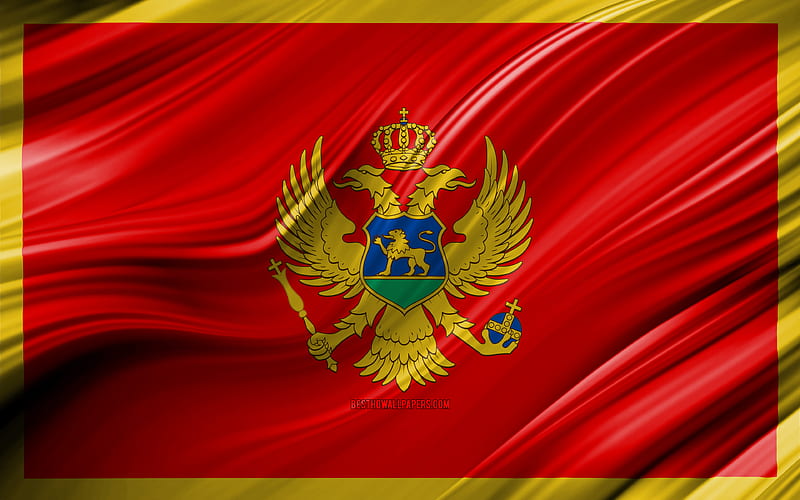 Montenegrin flag, European countries, 3D waves, Flag of Montenegro, national symbols, Montenegro 3D flag, art, Europe, Montenegro, HD wallpaper