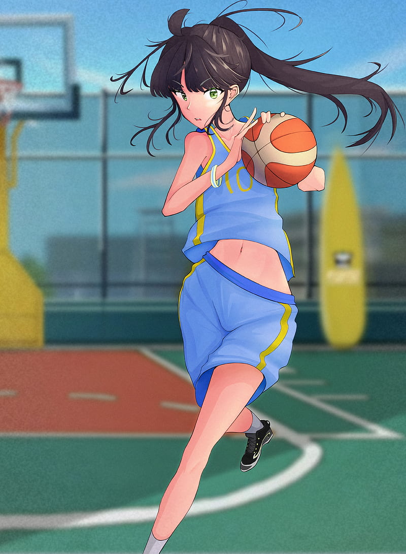 Girl, ball, basketball, anime, sport, HD phone wallpaper | Peakpx