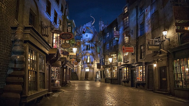 diagon alley universal studios hogwarts movies, HD wallpaper
