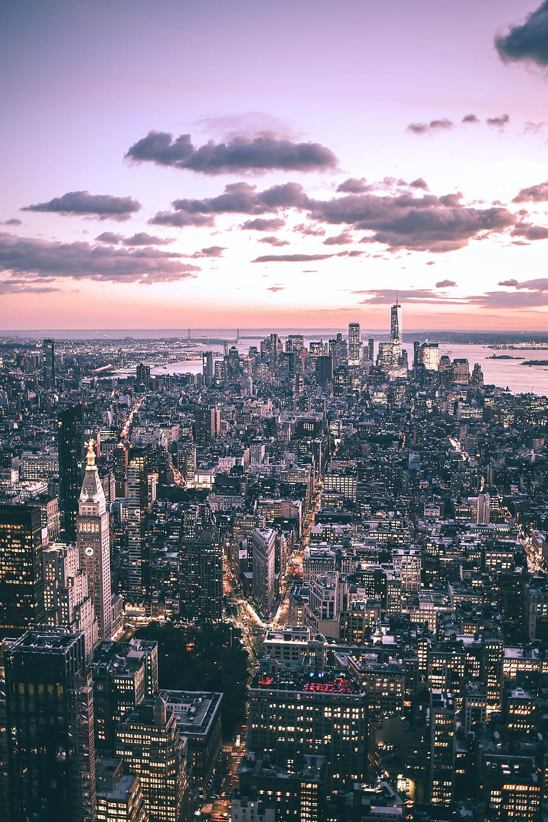 city, buildings, aerial view, metropolis, cityscape, new york, HD phone wallpaper