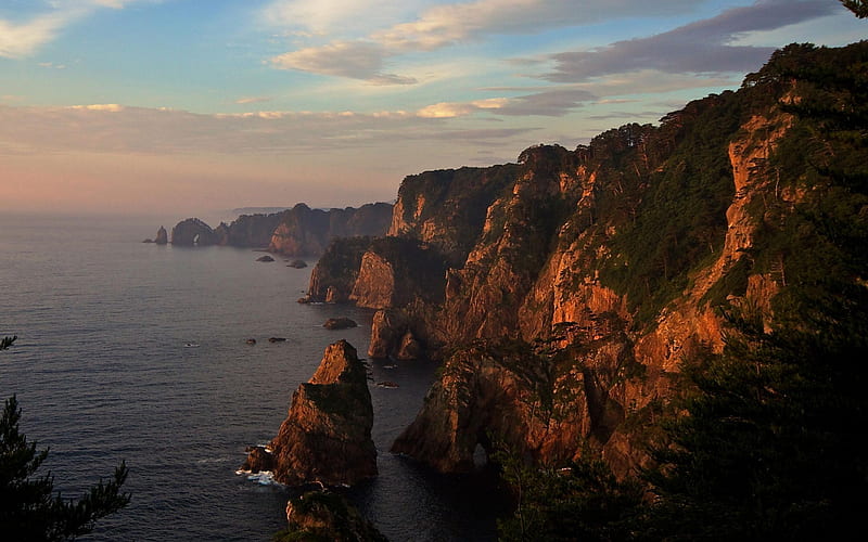 sea edge cliff-Nature Landscape, HD wallpaper