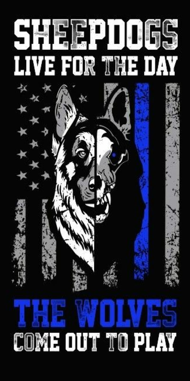 Amazoncom They hate Sheepdog American Police Blue Line Tshirt K9 TShirt   Clothing Shoes  Jewelry