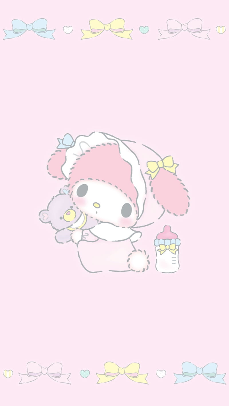 Baby Melo 2, mymelody, pastel, kawaii, cute, sanrio, HD phone wallpaper