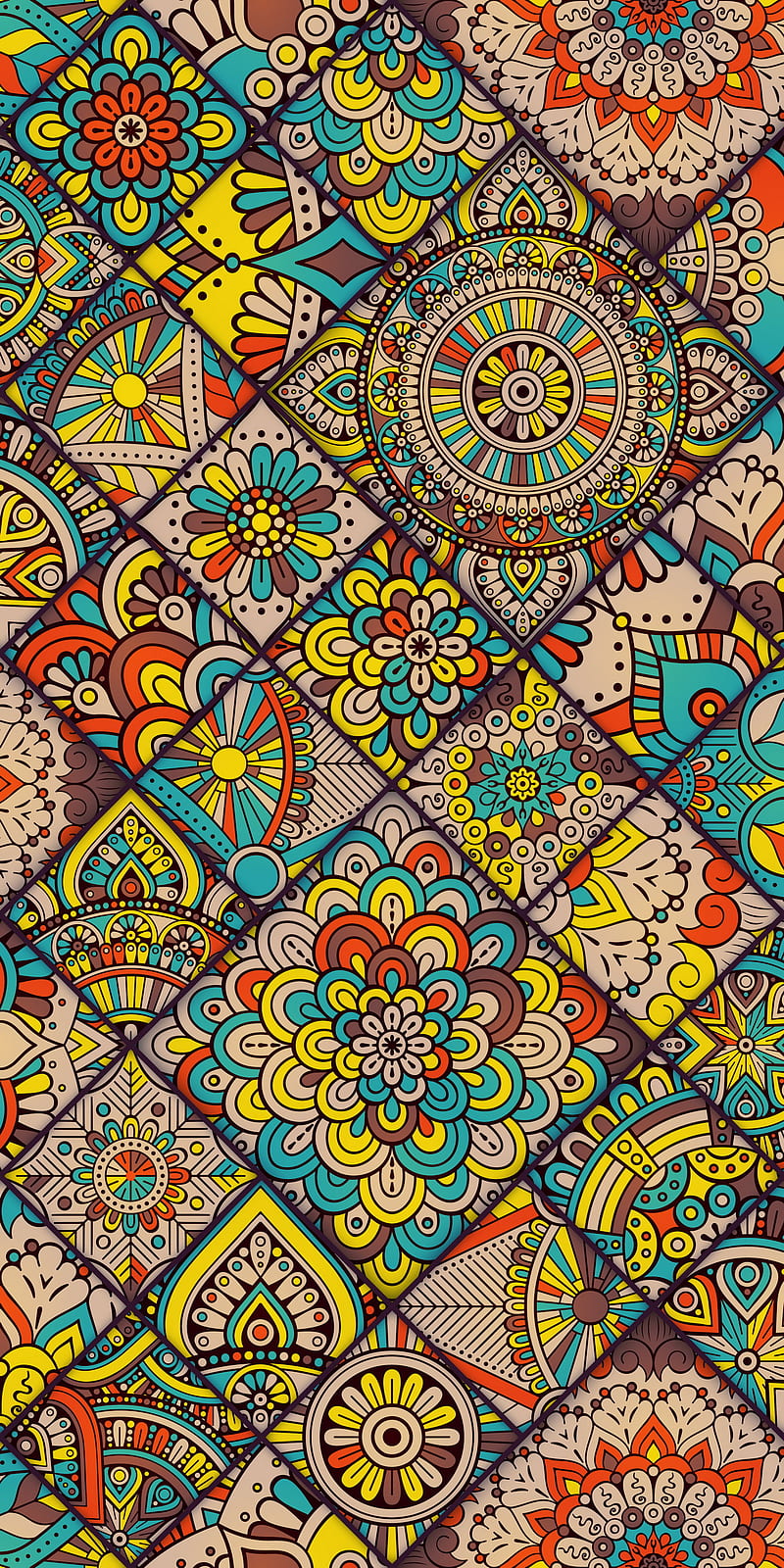 Tribal Pattern, art, colorful, desenho, ornamental, patterm, HD phone wallpaper