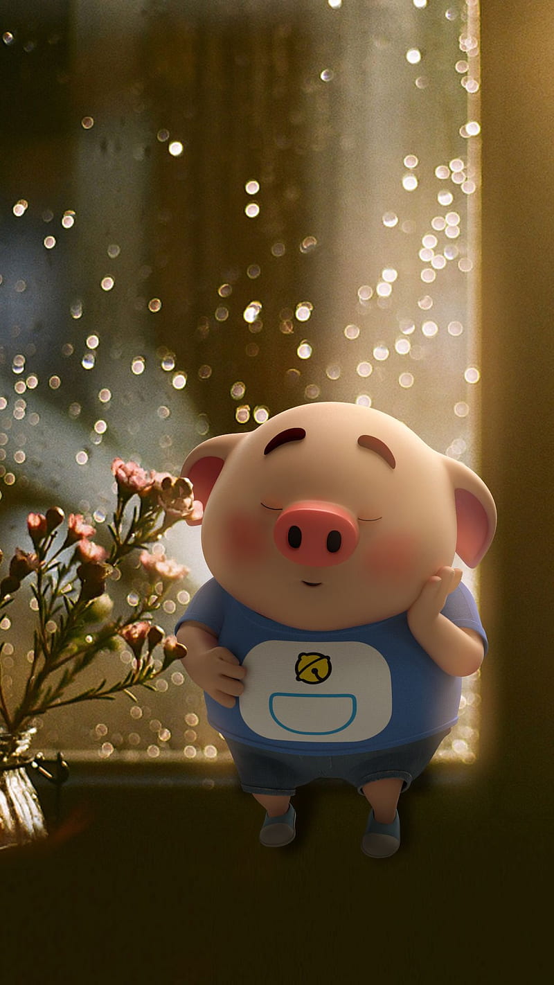 Little pig, cartoon, pig p, HD phone wallpaper | Peakpx