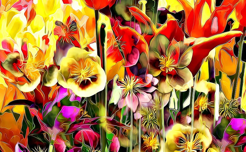 Pansies - Paintography Art, Paintography, Nture, Pansies, Flowers, HD wallpaper
