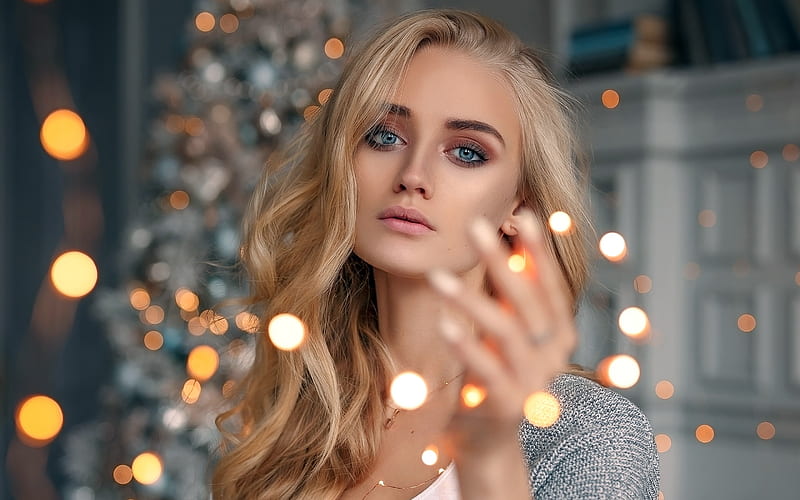 Blonde Girl Bokeh 2020 Fashion Model, HD wallpaper