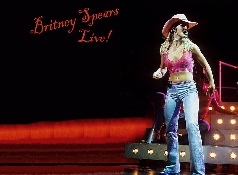 Cowgirl Britney Spears, female, westerns, hats, rock, music, pop, Britney Spears, fun, jeans, cowgirls, famous, stage, fashion, style, HD wallpaper