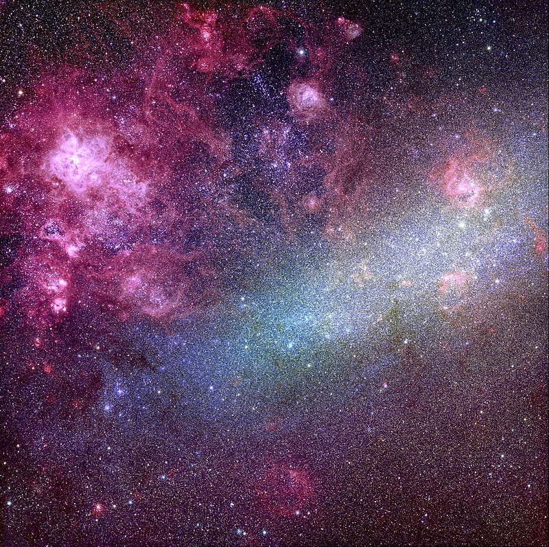 Large Maggelanic Cloud, lmc, tarantula nebula, space, 30 doradus, runaway star, nebuale, galaxies, HD wallpaper