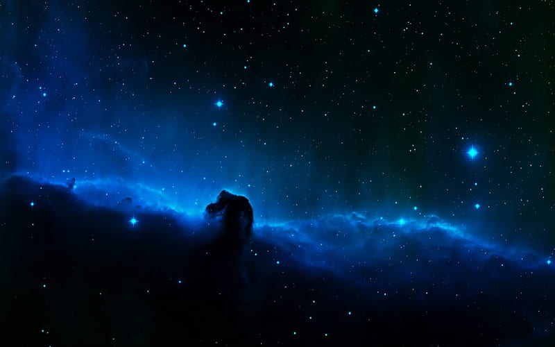 Blue Seahorse Nebula, Stars, Nebula, Space, Universe, Galaxies, Blue, HD wallpaper
