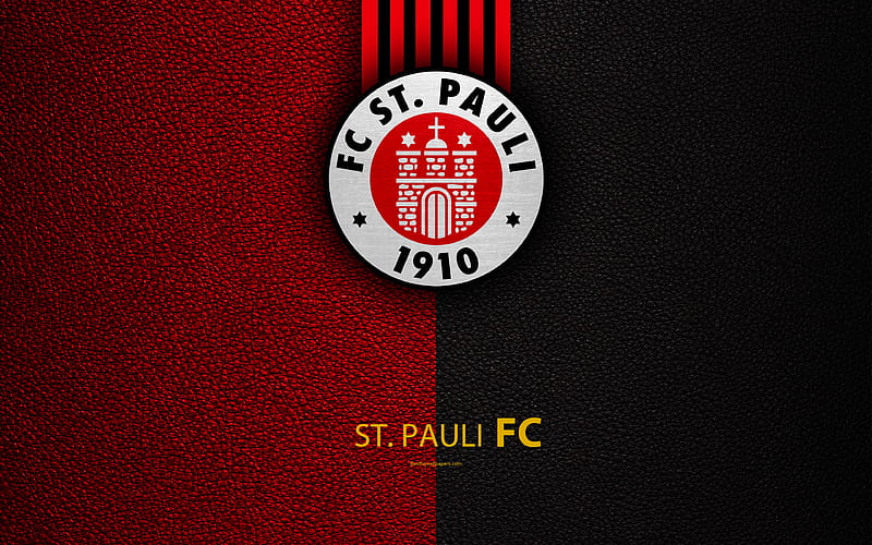 FC St Pauli , leather texture, German football club, logo, Hamburg, Germany, Bundesliga 2, second division, football, HD wallpaper