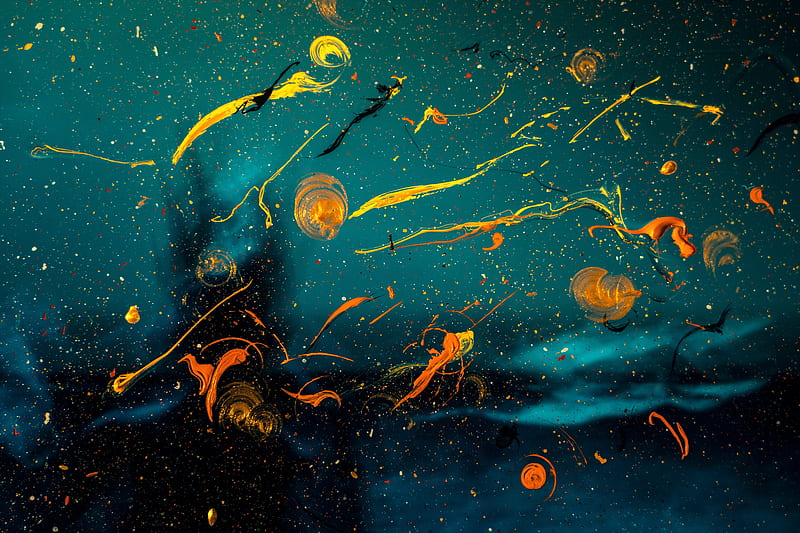 paint, circles, splashes, blur, glass, HD wallpaper