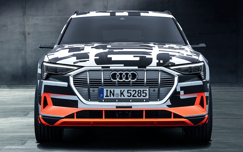 Audi e-Tron Prototype, front view, 2018 cars, crossovers, Audi, HD wallpaper