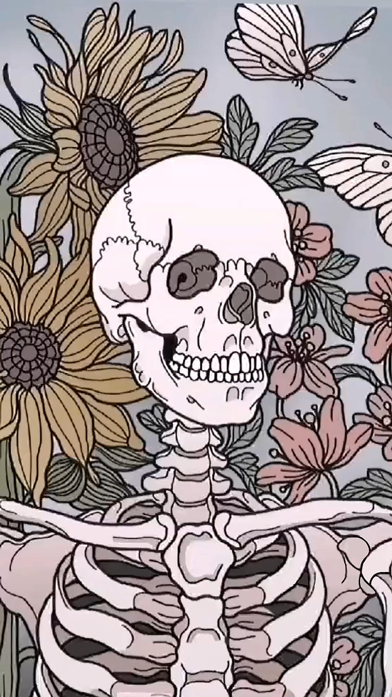 Flower Skeleton , alt, dead, dead flowers, flowers, HD phone wallpaper