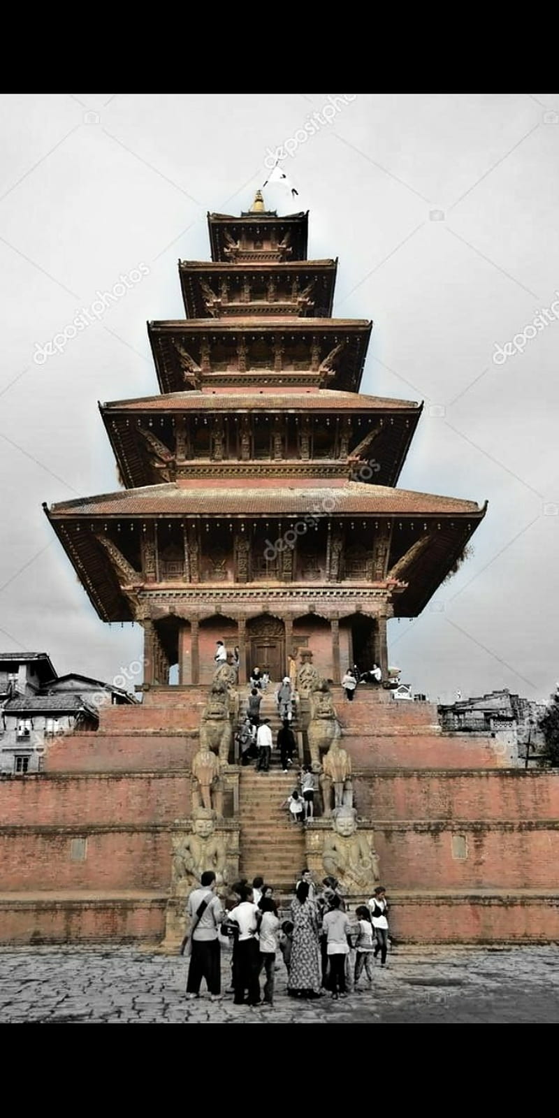 Nepal nyatapol, fiction, tour, tourism, durbar, temple, black and white, HD phone wallpaper