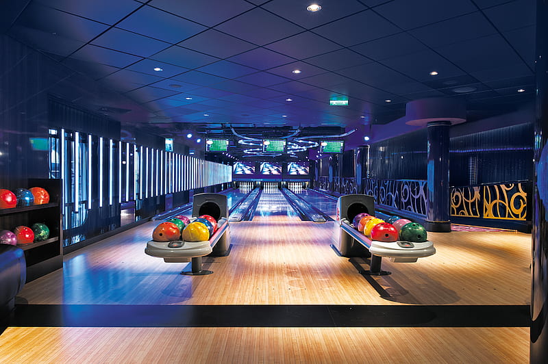bowling lanes, lanes, bowling, balls, pins, HD wallpaper