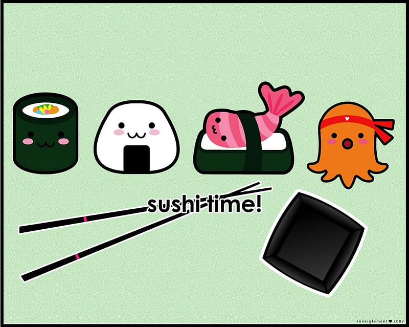 Sushi Time!, cute, rice, octopus, tuna, time, fish, chopsticks, sushi, HD  wallpaper | Peakpx