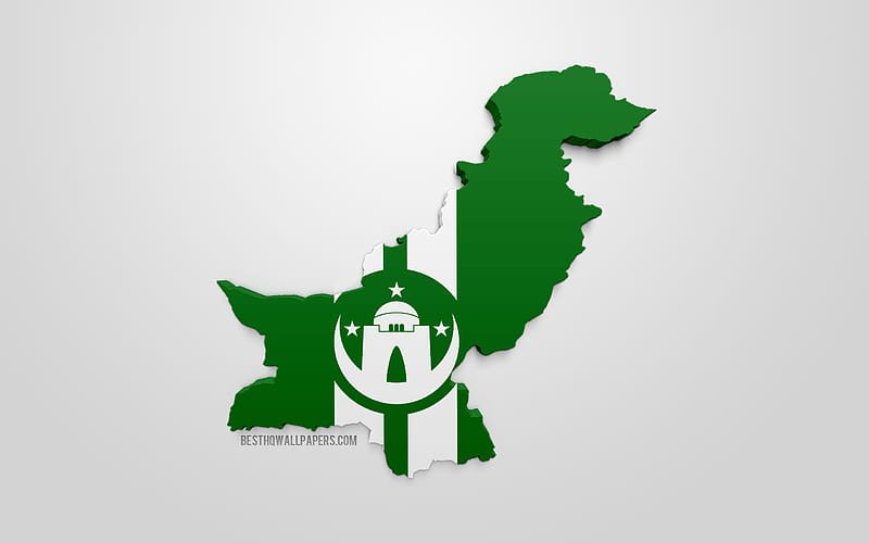 Karachi map silhouette, 3d flag of Karachi, 3d art, Karachi 3d flag, Karachi, Pakistan, Flag of Karachi, geography, Karachi 3d map silhouette, HD wallpaper