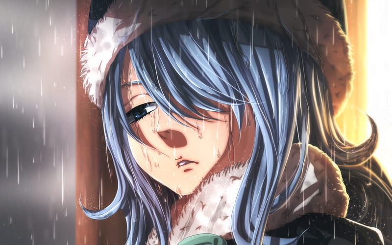 Juvia Lockser, rain, manga, Juvia of the Deep, protagonist, Fairy Tail, HD wallpaper