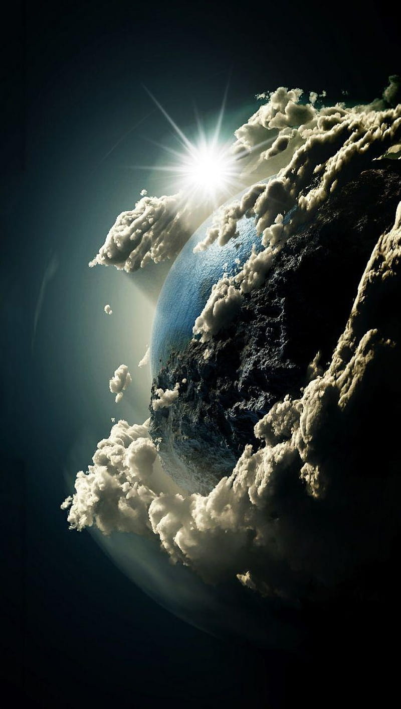 Earth, clouds, planet, HD phone wallpaper