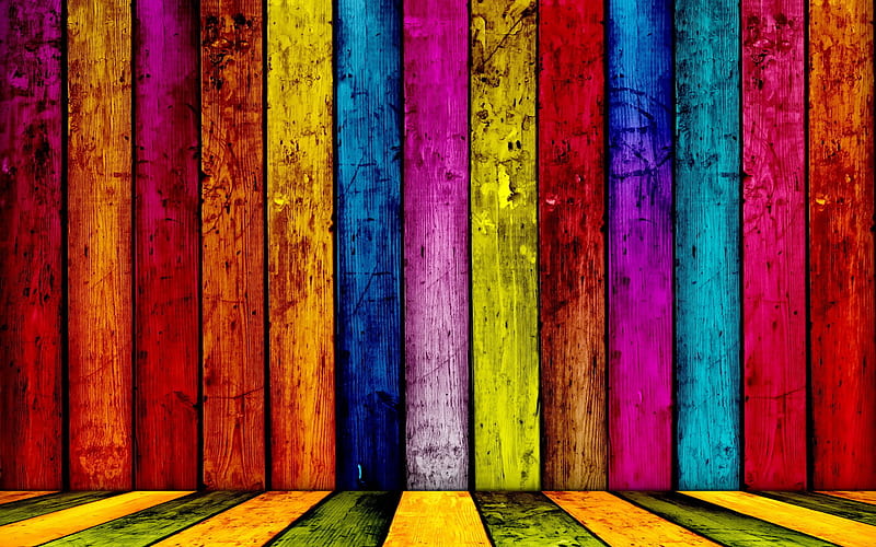 PAINTED PLANKS, summer, colour, wooden planks, HD wallpaper | Peakpx
