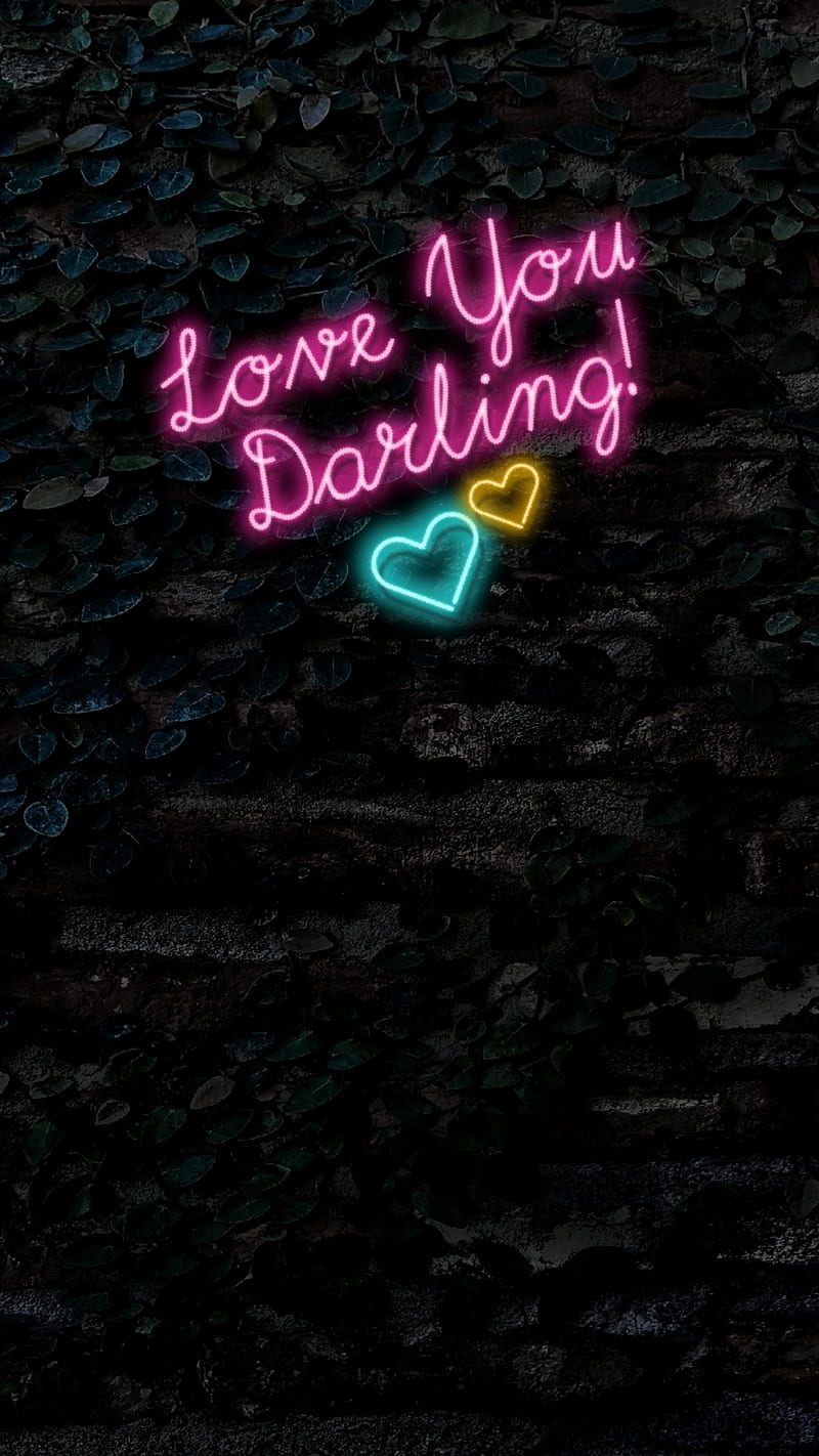 Love You Darling Neon, Love, Qubix, bulb, dark, darling, effect ...