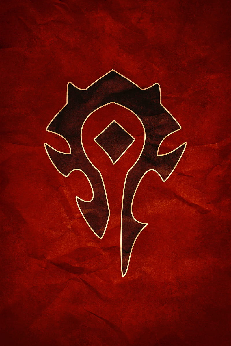 For the Horde, blizzard, grunge, logo, orcs, orgrimmar, red, thrall, warcraft, wow, HD phone wallpaper