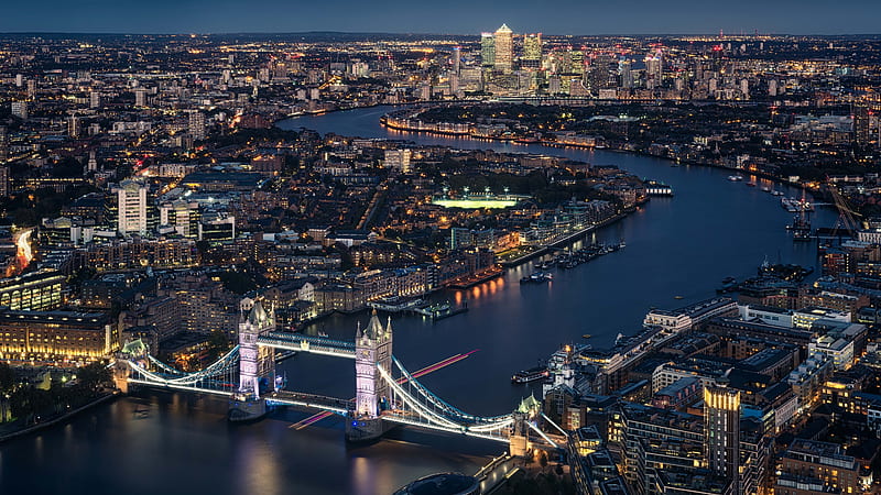 united kingdom, london, bridge, cityscape, night, river, City, HD wallpaper
